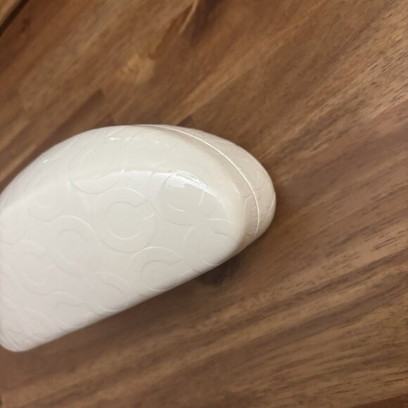Coach Sunglasses Case Beige Signature Case Eyeglasses Hard Case Minimalist Y2K - Picture 4 of 11